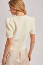Load image into Gallery viewer, Short Sleeve Knit Sweater with Pinned Shoulder Detail
