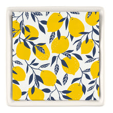 Load image into Gallery viewer, Ceramic Napkin Tray + Napkins - Lemons
