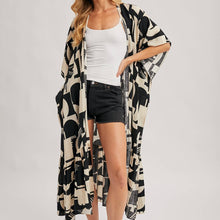 Load image into Gallery viewer, Boho Ruffle Tiered Open Front Maxi Kimono
