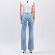 Load image into Gallery viewer, High Rise Distressed Slim Wide Jeans

