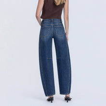 Load image into Gallery viewer, Kate High Rise Barrel Jeans (med + dark wash)
