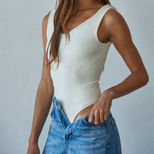 Load image into Gallery viewer, Double Layered Seamless U-V Neck Sleeveless Bodysuit

