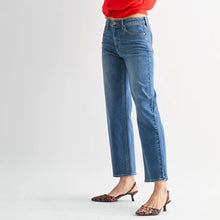 Load image into Gallery viewer, Mid Rise Slim Wide Leg - Just Black Denim ~ Medium

