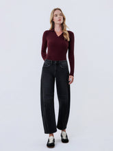 Load image into Gallery viewer, High Rise Ankle Barrel Jeans ~ Black
