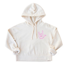 Load image into Gallery viewer, I Love You sign. Women's Boxy Hoodie
