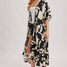 Load image into Gallery viewer, Boho Ruffle Tiered Open Front Maxi Kimono
