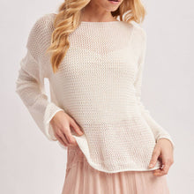 Load image into Gallery viewer, Boat Neck Open Knit Sweater
