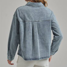 Load image into Gallery viewer, Vintage Denim Shacket with Cargo Pockets
