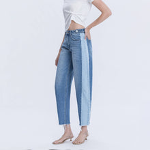 Load image into Gallery viewer, High Rise Two Tone Barrel Leg Jeans
