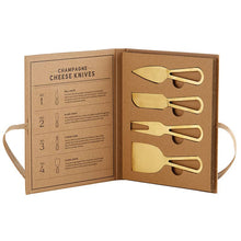 Load image into Gallery viewer, Champagne Gold Cheese Knives Book Box
