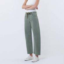 Load image into Gallery viewer, Super High Rise Drawstring Wide Barrel Jeans ~ Olive

