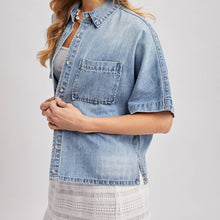Load image into Gallery viewer, Boxy Denim Button Down Shirt

