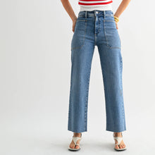 Load image into Gallery viewer, Utility Wide Leg Jeans ~ Just Black Denim
