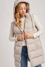 Load image into Gallery viewer, Hooded Longline Puffer Vest
