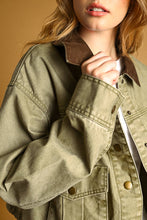Load image into Gallery viewer, Utility Jacket with Contrast Collar
