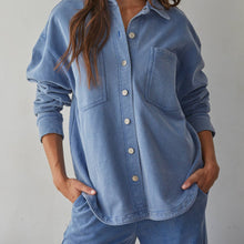 Load image into Gallery viewer, Knit Cotton Button Down Jacket
