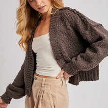 Load image into Gallery viewer, Cropped Popcorn Knit Cardigan
