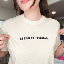 Load image into Gallery viewer, Be Kind to Yourself. Women's Garment-Dyed Boxy Crew
