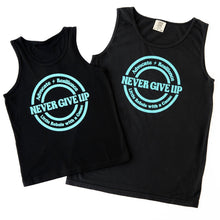 Load image into Gallery viewer, Advocate. Resilience. Never Give Up. Tanks (youth + adult)
