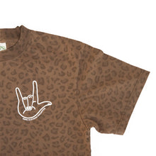 Load image into Gallery viewer, I Love You sign. Leopard oversized tee
