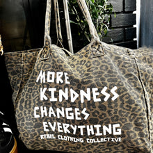 Load image into Gallery viewer, More Kindness Cheetah Print Oversized Tote
