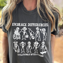 Load image into Gallery viewer, Embrace Differences. Garment-Dyed Boxy Crew ~ Pepper
