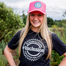Load image into Gallery viewer, Advocate. Resilience. Never Give Up. Trucker Hat ~ Pink
