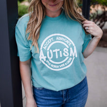 Load image into Gallery viewer, Autism Accept &amp; Advocate Garment-Dyed Crew (youth + adult)

