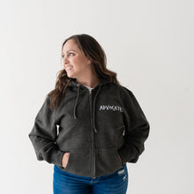 Load image into Gallery viewer, Advocate. Zip Hoodie ~ Charcoal Grey
