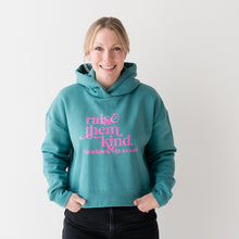 Load image into Gallery viewer, Raise them Kind. Crop Hoodie ~ SALE
