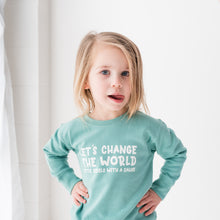 Load image into Gallery viewer, Let's Change the World. Toddler Sweatshirt - Mint
