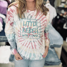 Load image into Gallery viewer, Little Rebels with a Cause Tie Dye Long Sleeve Crew
