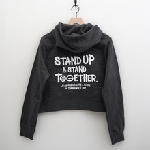 Load image into Gallery viewer, Stand Up &amp; Stand Together. Women's Boxy Zip Hoodie CJF x LR
