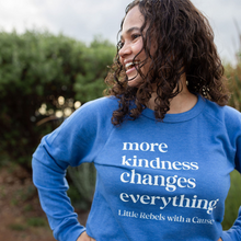 Load image into Gallery viewer, More Kindness Changes Everything. Raglan Crew
