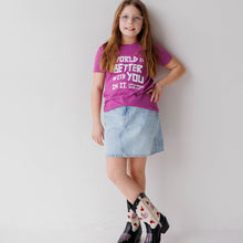 Load image into Gallery viewer, The World is Better with You in it. Youth Tees
