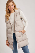 Load image into Gallery viewer, Hooded Longline Puffer Vest

