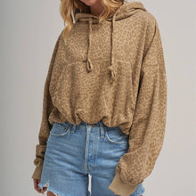 Load image into Gallery viewer, Bubble Hem Leopard Hoodie

