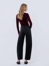 Load image into Gallery viewer, High Rise Ankle Barrel Jeans ~ Black
