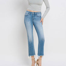 Load image into Gallery viewer, Mid Rise Frayed Hem Bootcut Ankle Jeans by Flying Monkey
