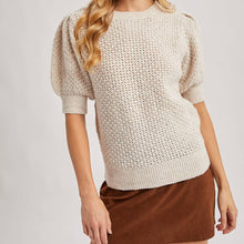Load image into Gallery viewer, Puff Sleeved Open Knit Sweater
