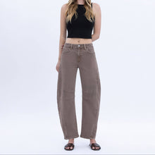 Load image into Gallery viewer, High Rise Barrel Jean by Flying Monkey ~ Stone
