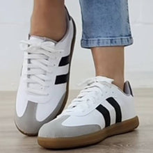 Load image into Gallery viewer, Striped Lace-up Flat Sneakers
