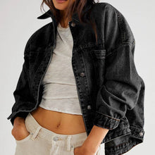 Load image into Gallery viewer, Washed Oversize Pocketed Denim Jacket
