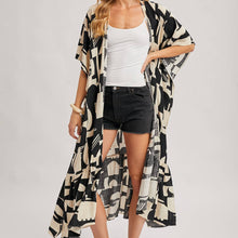 Load image into Gallery viewer, Boho Ruffle Tiered Open Front Maxi Kimono

