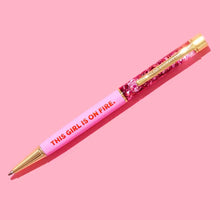 Load image into Gallery viewer, Pen - "This Girl is on Fire" - Pink w/ Pink Confetti
