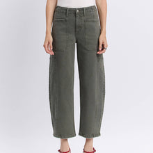 Load image into Gallery viewer, High Rise Barrel Leg Jean ~ Deep Forest
