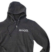Load image into Gallery viewer, Advocate. Zip Hoodie ~ Charcoal Grey
