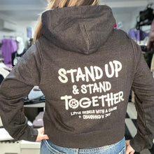 Load image into Gallery viewer, Stand Up &amp; Stand Together. Women's Boxy Zip Hoodie CJF x LR
