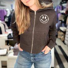 Load image into Gallery viewer, Stand Up &amp; Stand Together. Women's Boxy Zip Hoodie CJF x LR
