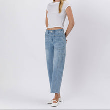 Load image into Gallery viewer, High Rise Barrel Jeans w/Elastic Waist ~ Flying Monkey
